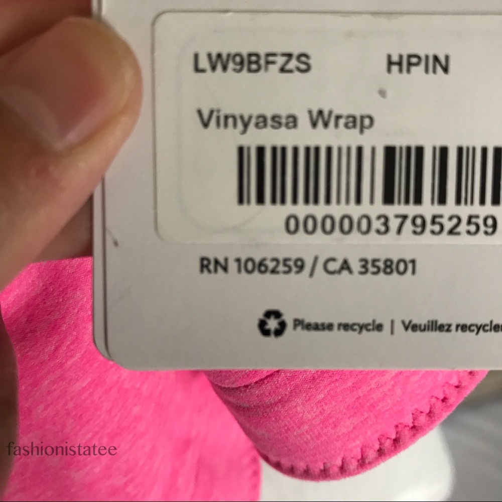 NWT LULULEMON VINYASA WRAP WITH ARMHOLES PINK - Picture 7 of 8